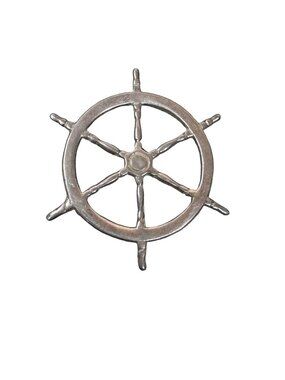 Vtg Sterling Silver Ship Wheel Pendant Charm Nautical Sailing Father Dad Gift